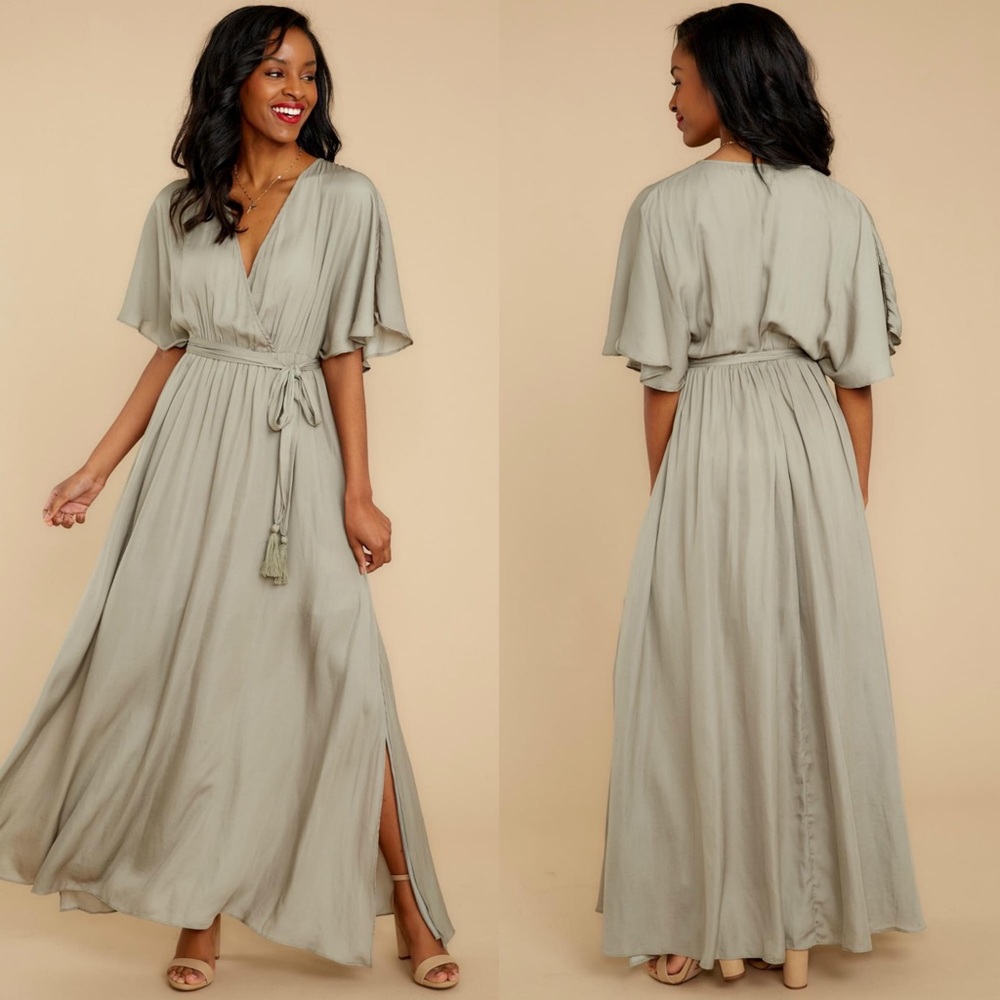 NWT Red Dress Boutique | Mustard Seed Moss green Flowy maxi dress Size S